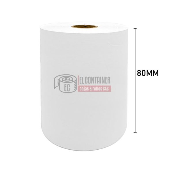 Rollo papel termico 80mm x 60 metros .