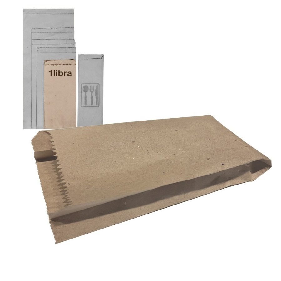 Bolsa de papel kraft 1 libra paquete x100